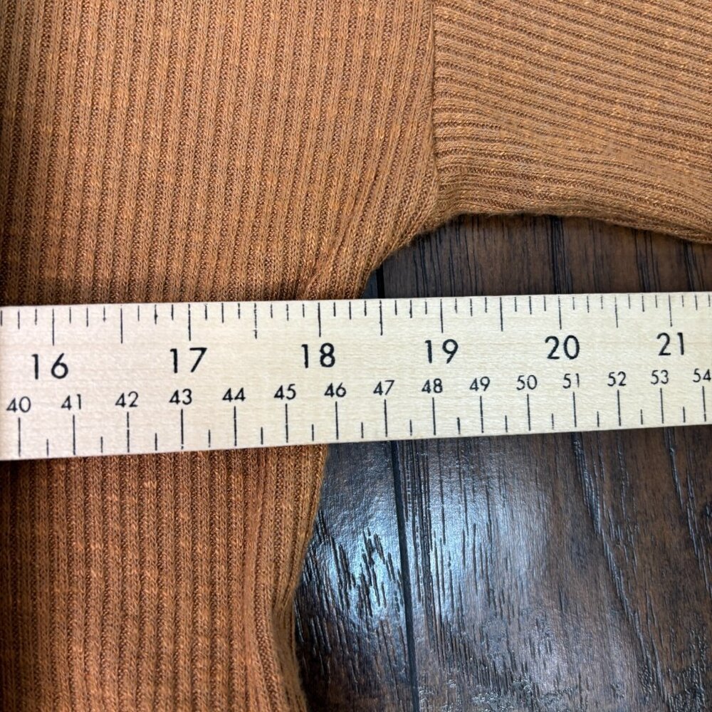 Maurices Top Small Brown‎ Ribbed Knit Long Sleeve Casual Shirt Women's - Picture 8 of 11